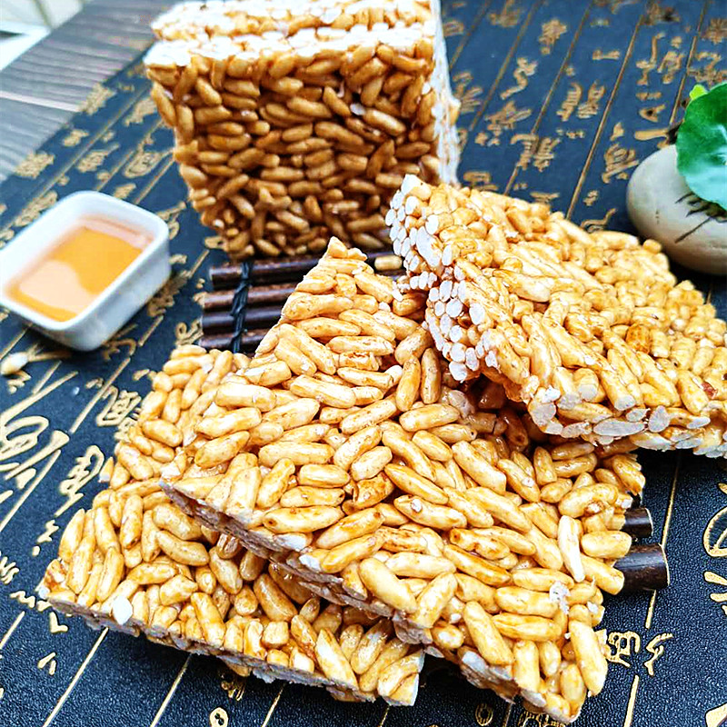 广西特产钦州灵山米花糖爆米花8090传统怀旧童年零食小吃长米1包圆米1