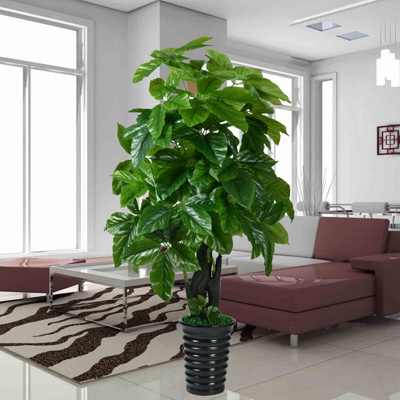 假树金钱树发财树客厅室内大型仿真绿植装饰盆栽摇钱树假花塑料花 1.