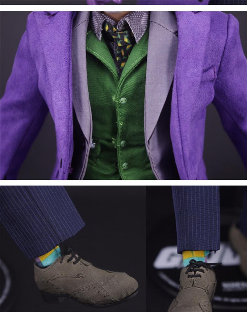 1:6兵人小丑专属套装红西服蝙蝠侠 joker新版大衣西服加手套手金链