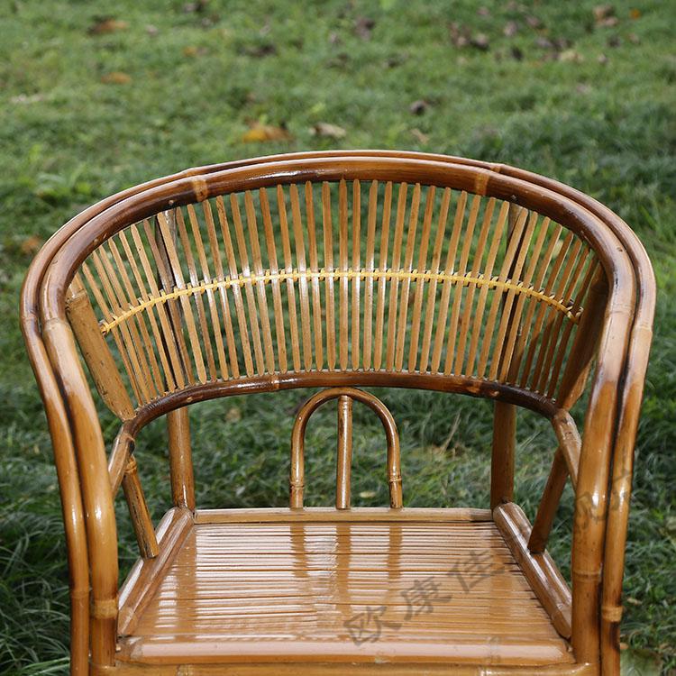 捷陆龙竹椅四川竹椅子圈椅带扶手靠背椅休闲聊天喝茶三件套神器纯手工