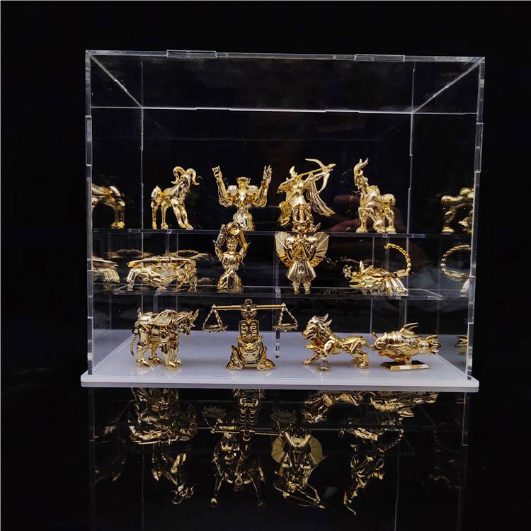 圣斗士手办圣斗士12星座金黄色小圣衣神话星矢模型摆件蛋糕场景装饰品