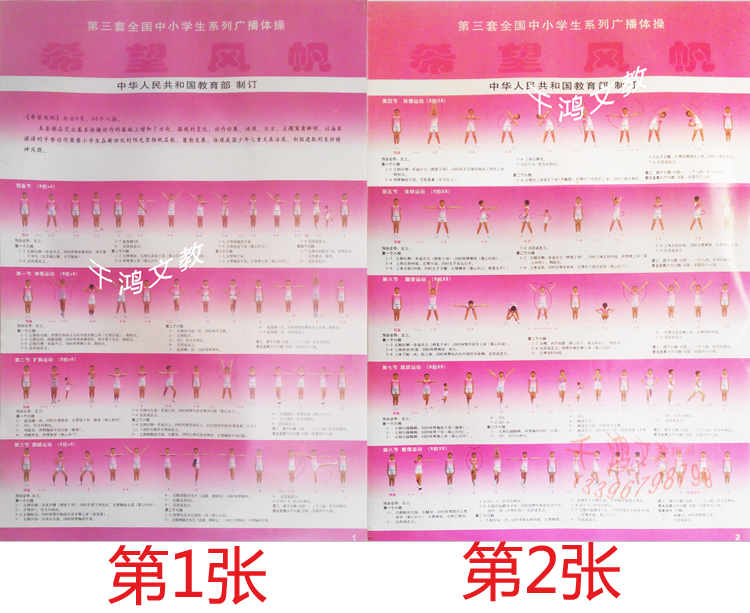 第九套广播体操挂图第三3套九9套广播体操挂图图解七彩阳光希望风帆