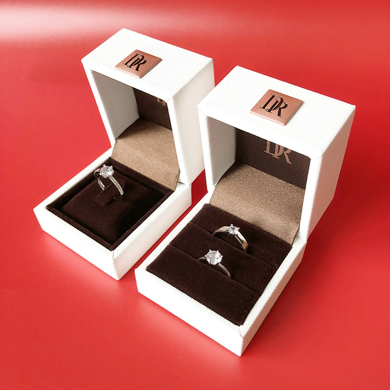 新款双开门dr钻戒盒子求婚戒指盒首饰包装盒对戒婚礼仪式用礼盒 单戒