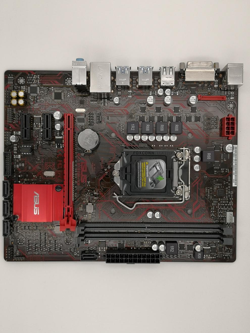 华硕b150m-v3 1151针兼容h110 i3 i5 6 7 8代cpu ddr4主板 红色【图片