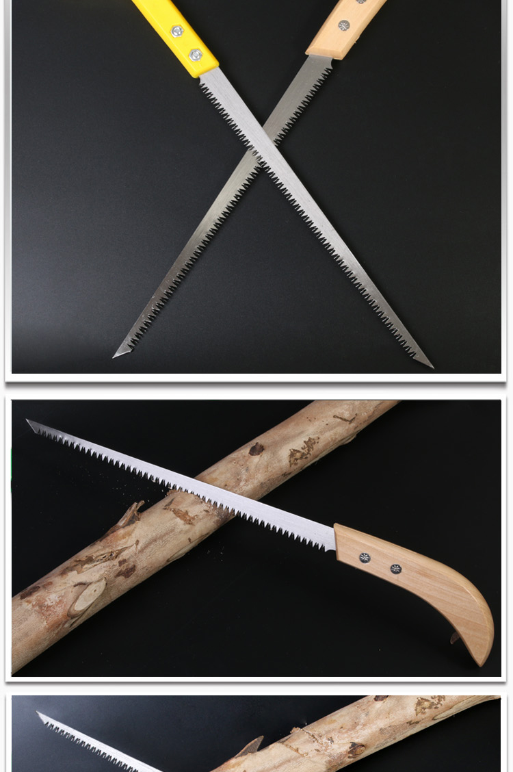 挖孔伐木锯锰钢墙板装饰手工锯 胶柄墙板锯 2片锯片