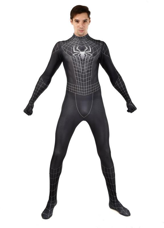 男款毒液raimispidercosplay黑色雷米蜘蛛侠儿童连体紧身衣深灰色儿童