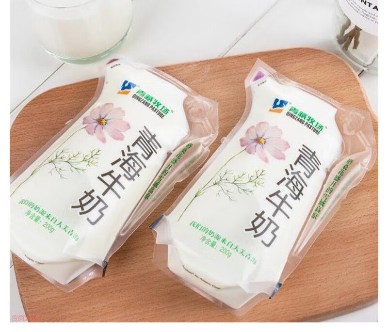 青海牛奶青藏牧场格桑花透明袋纯牛乳多规格高原奶源网奶200x8袋
