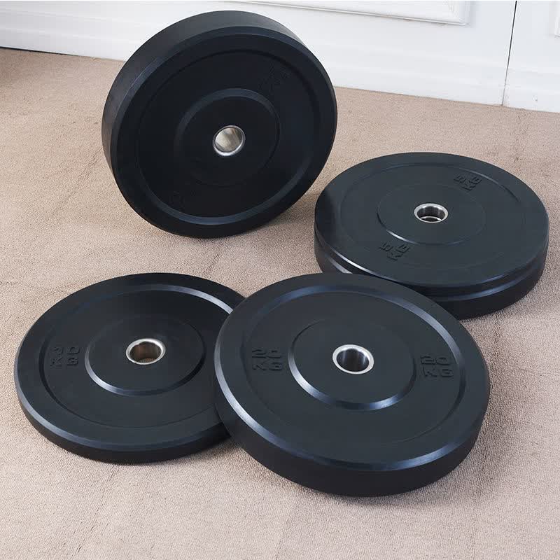 杠铃片杠铃片大孔全胶竞技片家用健身男举重硬拉卧推力量训练器材配重