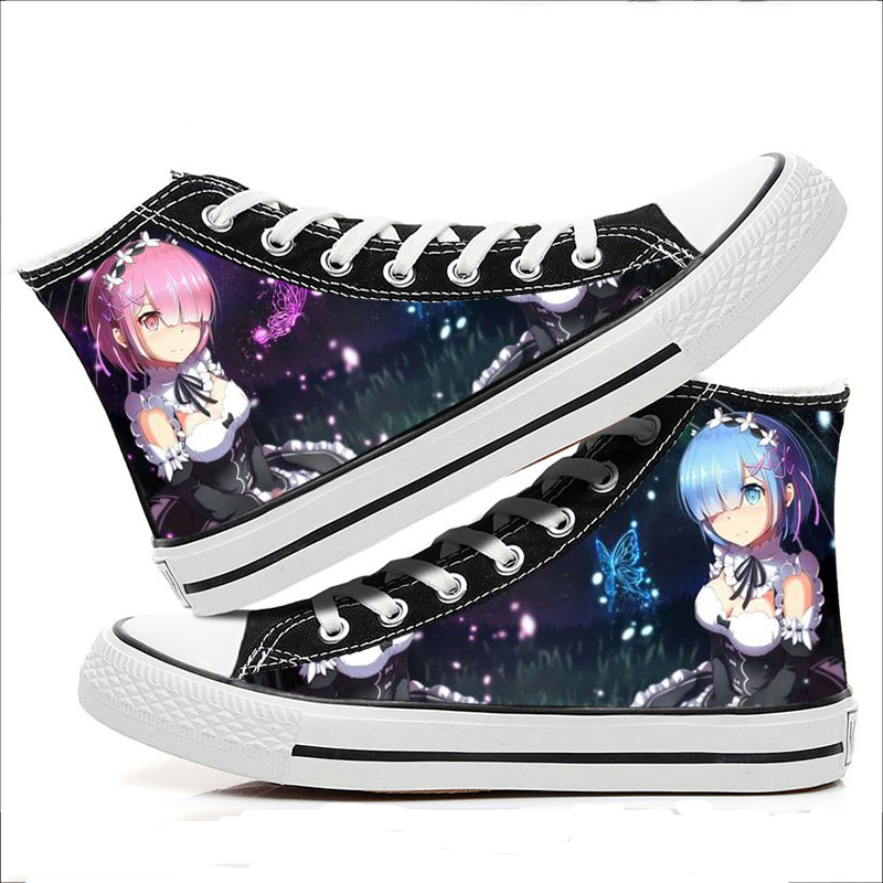 【拉姆雷姆鞋子】从零开始的异世界生活高帮帆布鞋动漫周边学生板鞋