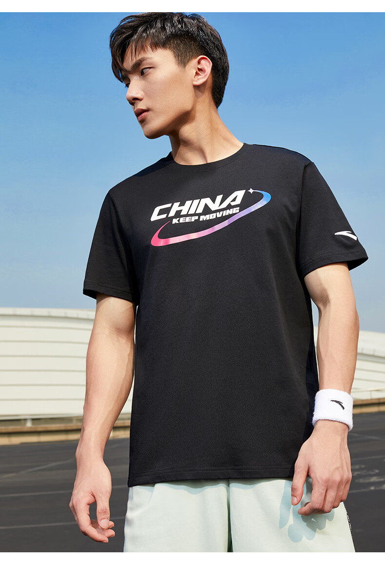 安踏短袖t恤男年夏季新款中国国潮圆领半袖跑步健身运动休闲服饰时尚
