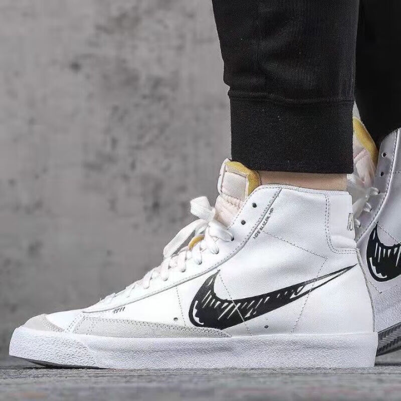 【高品质】开拓者拆线板鞋sb电玩解构高帮白紫白蓝休闲运动男鞋 白色