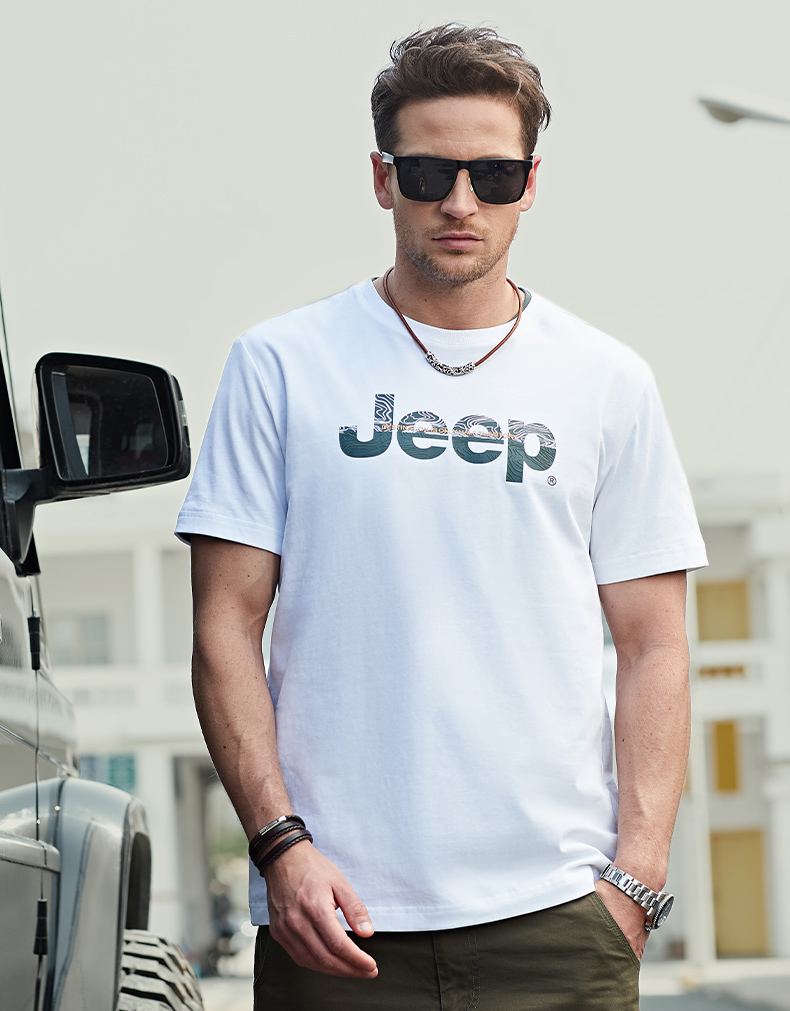 男装 t恤 jeep jeep/吉普男装2021夏季新款新疆棉打底上衣舒适时尚