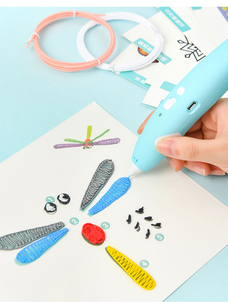 得力3d打印笔儿童立体涂鸦画绘笔套装抖音神笔马良学生低温无线款三d