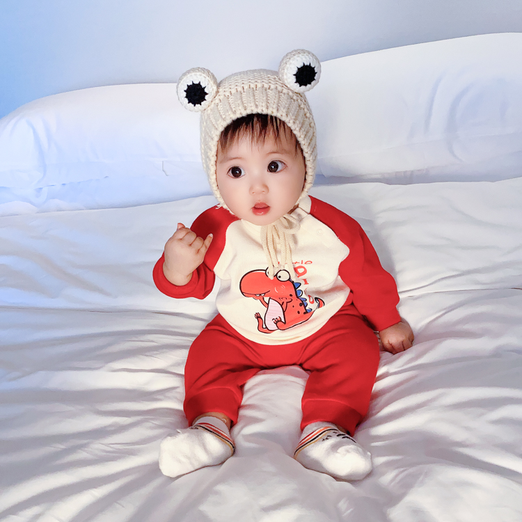 七个月宝宝衣服六个月婴儿童小童卫衣服外套装男童宝宝冬装女童洋气