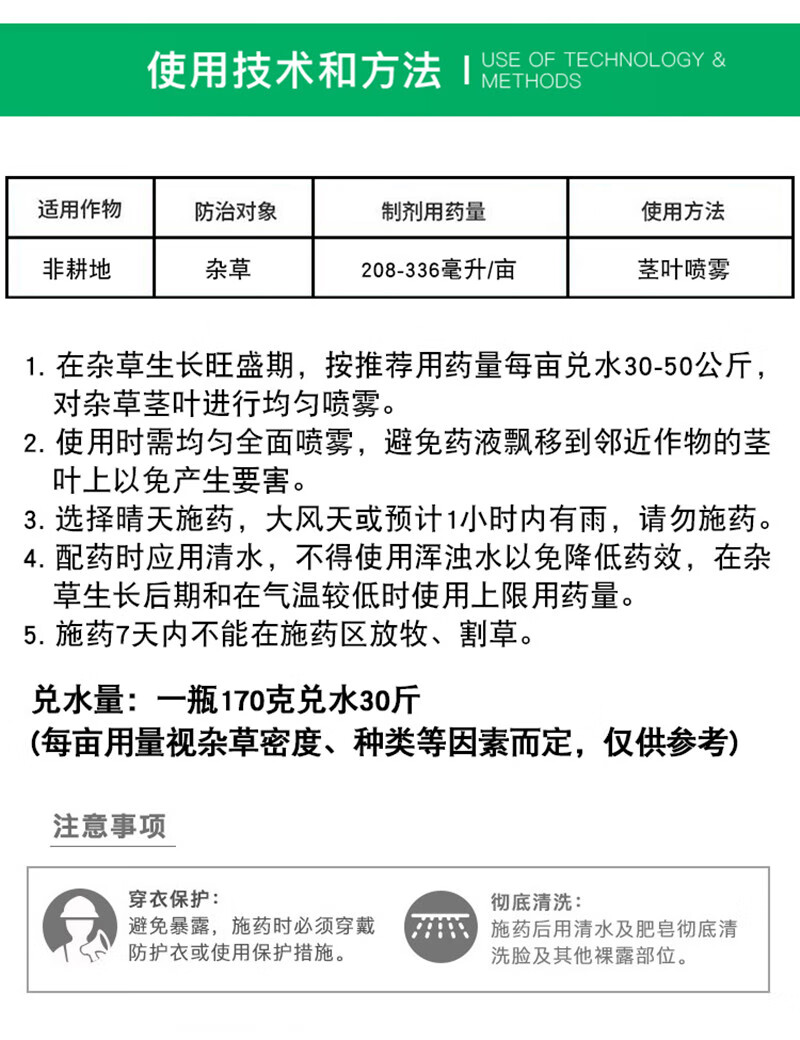 永农36草铵草甘膦草铵膦草胺膦草甘膦百速打烂根园林荒地荒山牛筋草