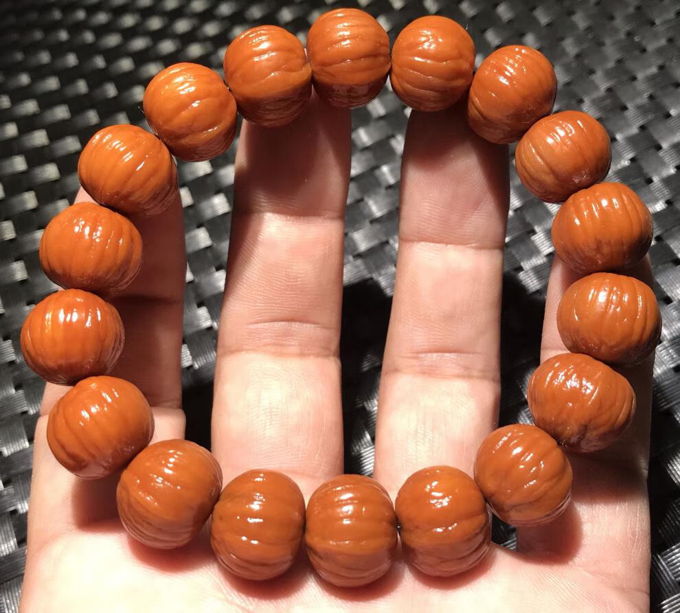 【桃花诺】河南老树野生矮桩南瓜桩猴头手串王者精品磨盘 14mm 尺寸