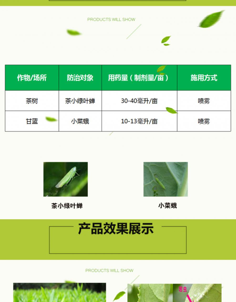 沃德伊诺甲龙437甲维盐丁醚脲茶叶茶小绿叶蝉小菜蛾茶毛虫农药杀虫剂