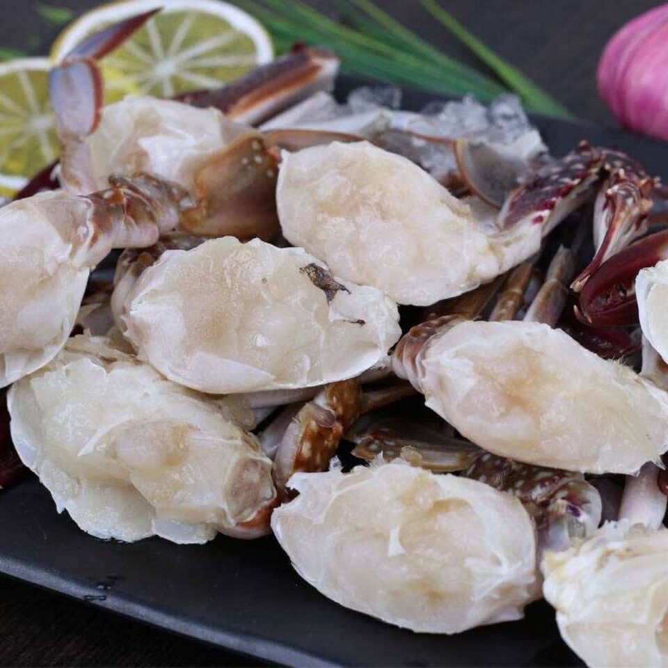 导语者连云港梭子蟹切蟹块个大饱满蟹肉充盈 火锅烧烤食材海鲜水产切