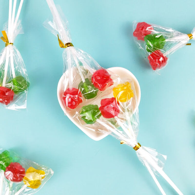 玫瑰花糖长杆棒棒糖5100支情人节礼物花束网红糖果创意糖果小玫瑰糖20