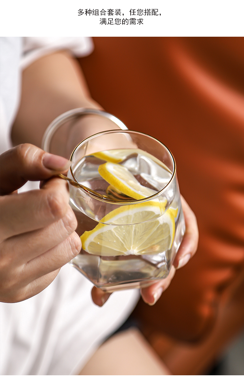 喝酒杯喝酒杯子麋鹿北欧玻璃杯家用客厅耐热喝水杯子套装ins风啤酒杯