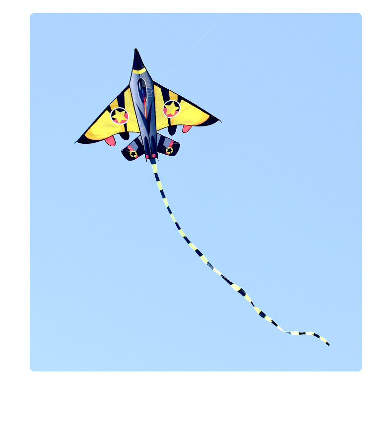 飞机战斗机微风易飞儿童卡通风筝潍坊成人大型风筝线轮 仅黄星战斗机