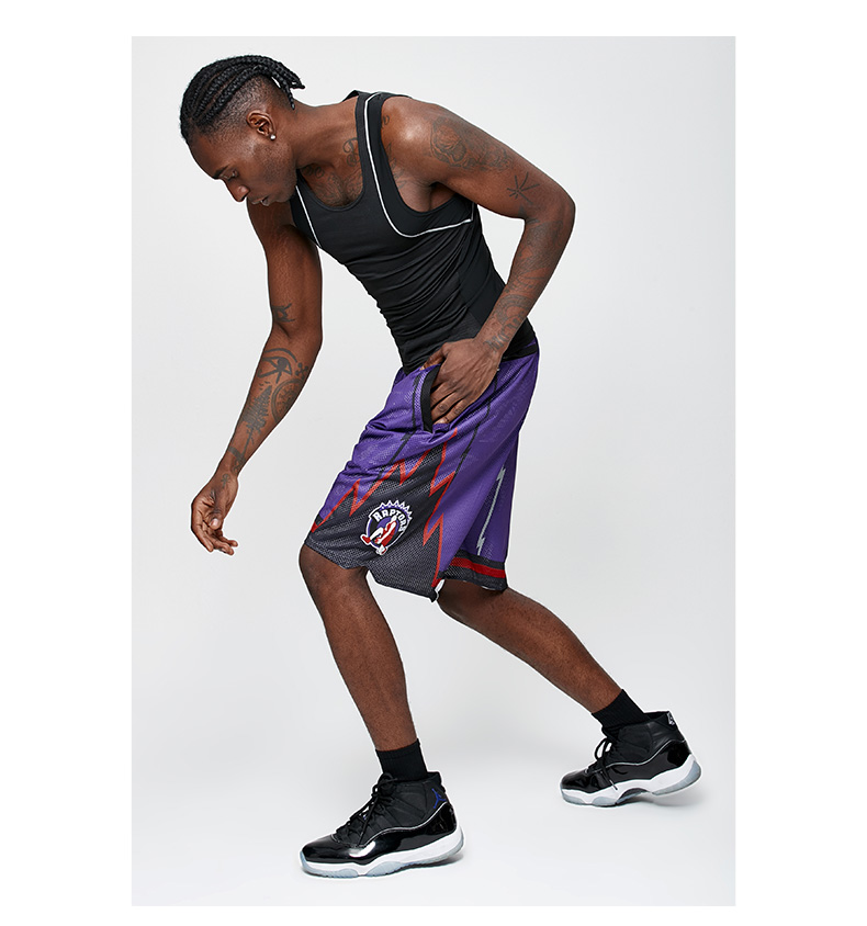 yihaote猛龙队短裤男潮新品刺绣透气运动裤美式篮球裤宽松休闲五分裤