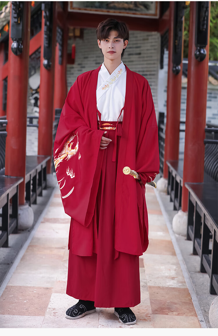 佰惠子汉服男古装长袍全套情侣仙气刺绣交领武侠风cp大码学生班服