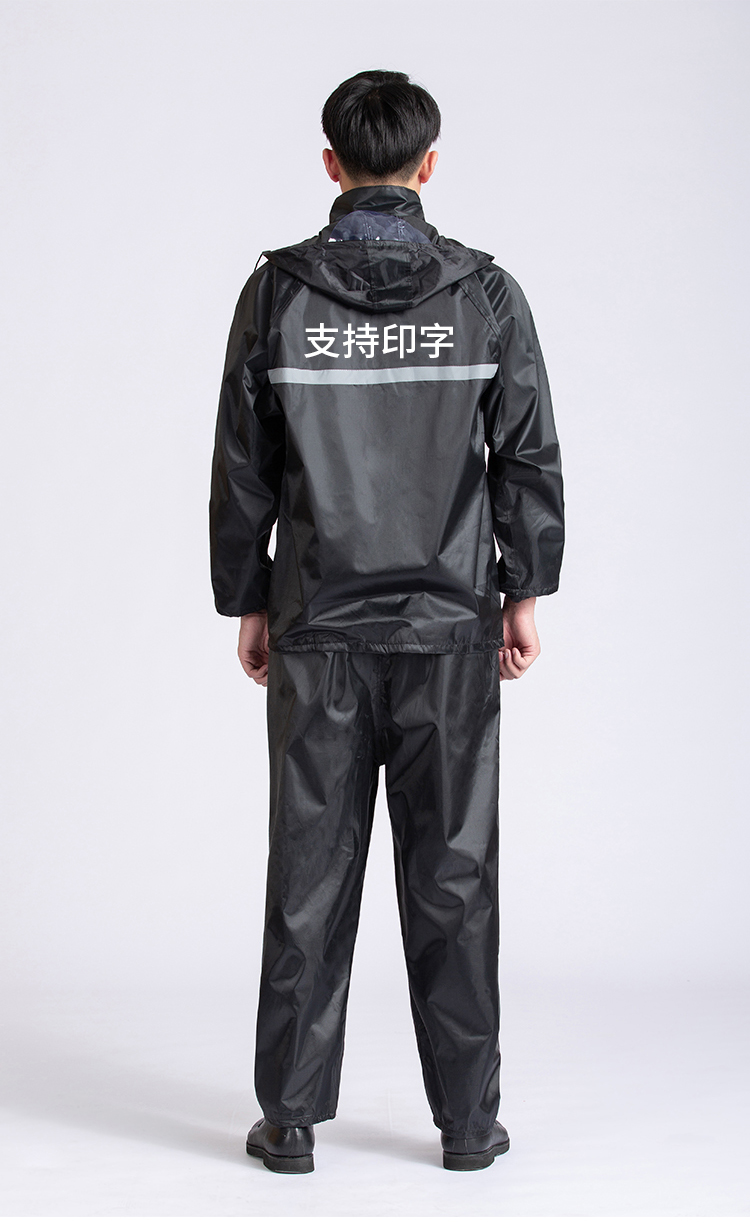 反光雨衣男夏季交安服分体式迷彩雨衣雨裤套装执勤骑行防暴雨时尚夹克