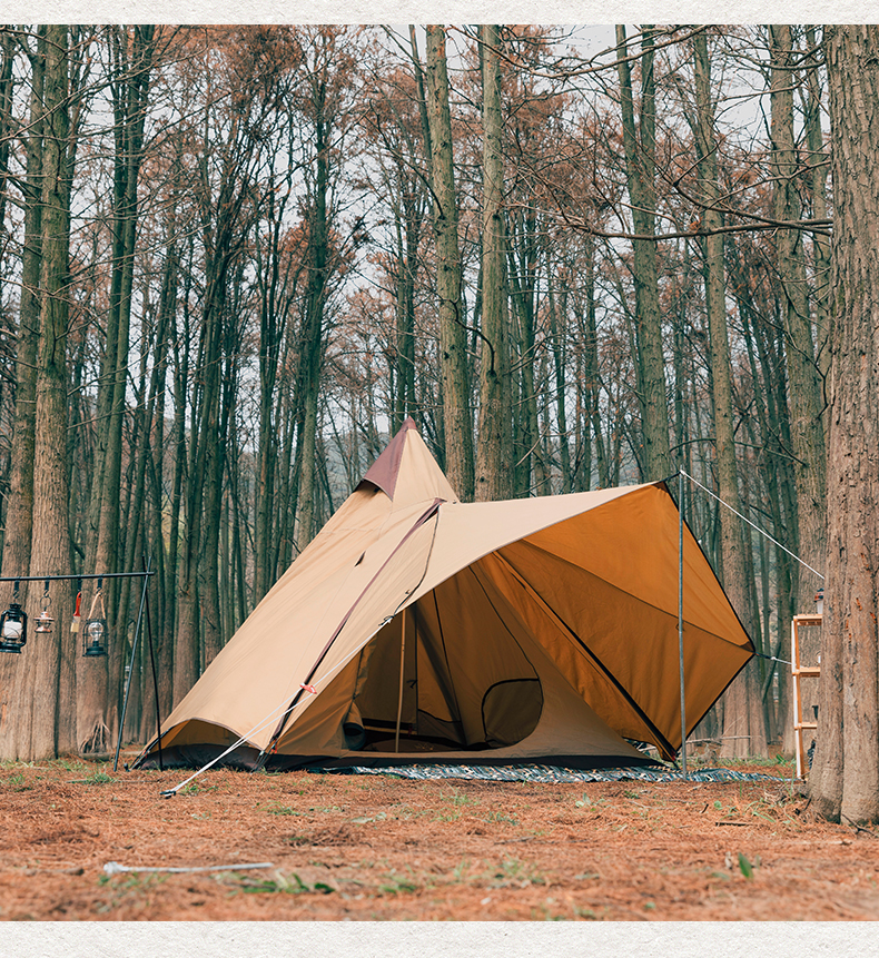 金字塔印第安轻奢帐篷户外野营加厚小尖塔露营防晒防暴雨野外账蓬室内