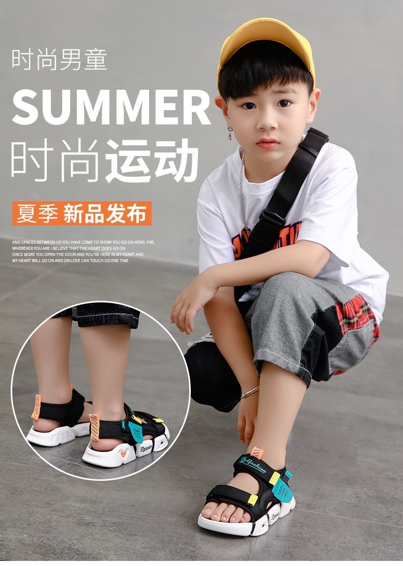 迪士尼disney男童凉鞋2021新款夏季中大童软底防滑小男孩沙滩鞋儿童潮