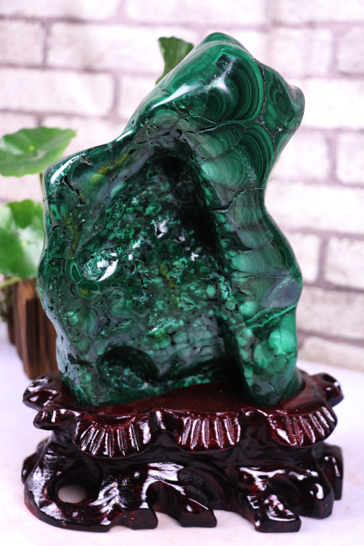 爱韵馨华礼品 天然孔雀石原石凤凰石原矿标本礼品客厅玄关奇摆件 4766