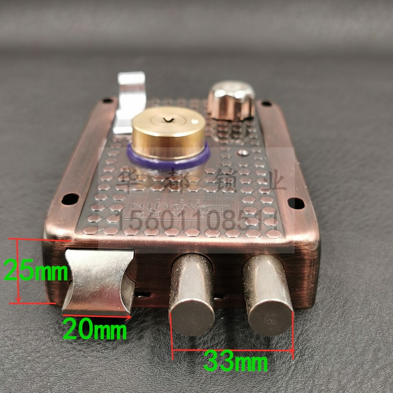 保民9219a6型 十字鑰匙外裝門防盜門鎖 老式木門房門鎖 鐵門邊鎖麗薈