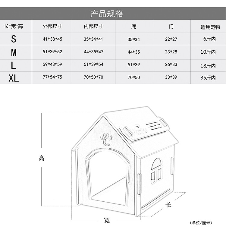 木质狗窝设计图纸尺寸图片