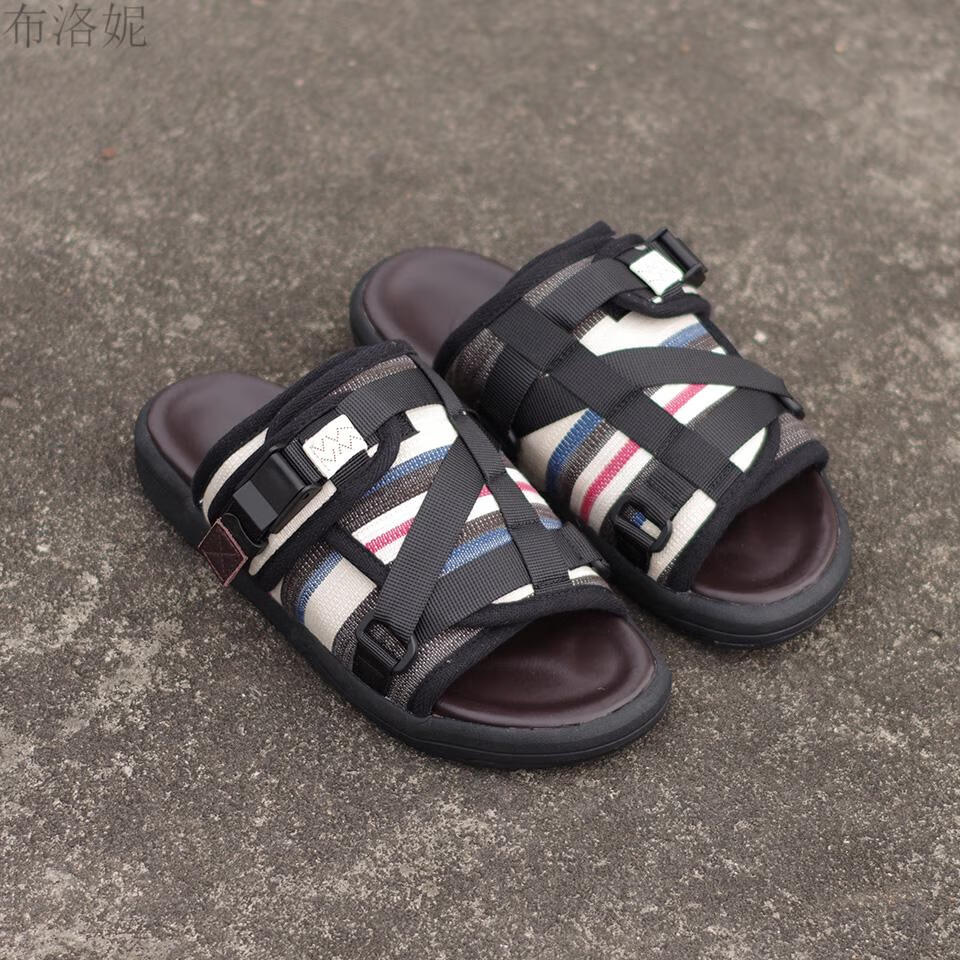 clot陈冠希鞋子visvim新款潮牌网红波点真1皮防臭陈冠希牛皮拖鞋