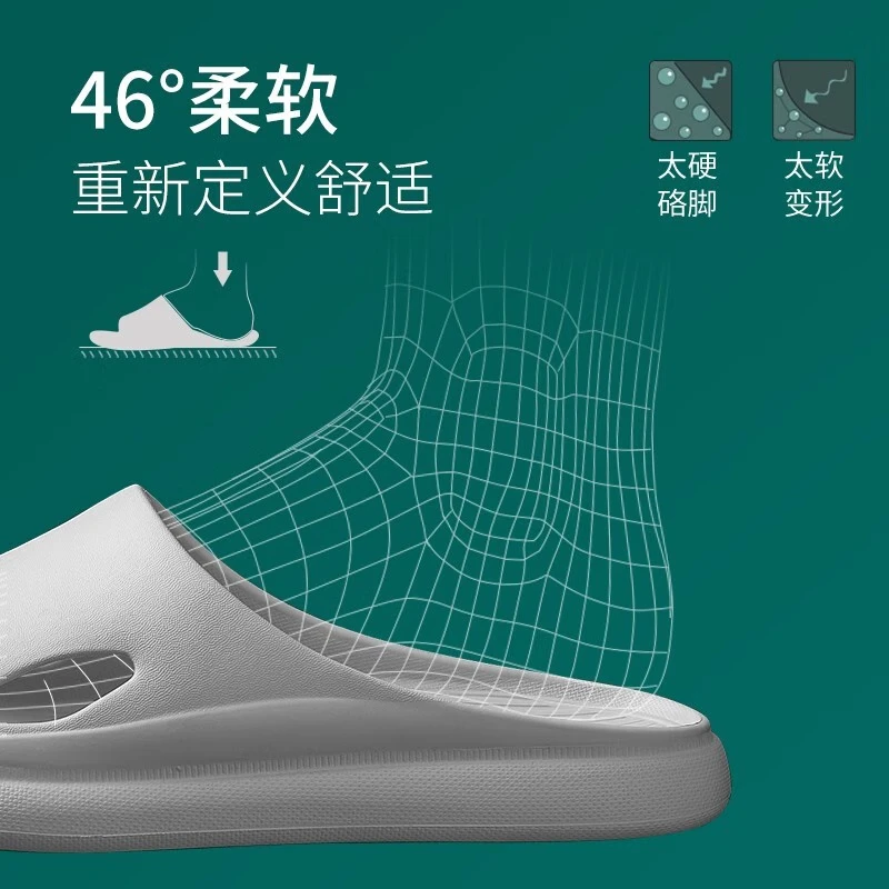 Jieliya Anti-odor Slippers Men's Summer 2025 New Style Home Indoor Bathroom Bathing eva Home Anti-slip Cooling Slippers Women Light Gray [1.0 Cost Performance, No Formaldehyde Carcinogens] 42-43 [Standard Size] thumbnail 5