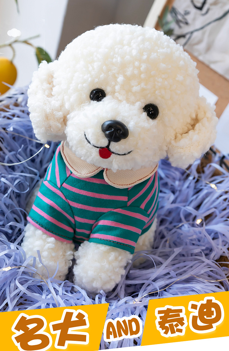 新款狗狗毛绒玩具穿衣泰迪狗卡通公仔抱枕布娃娃玩偶儿童生日礼物女生