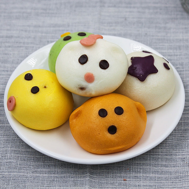 顺丰速运卡通包子儿童早餐动物馒头速冻果蔬豆沙奶黄包杂粮包批发七天