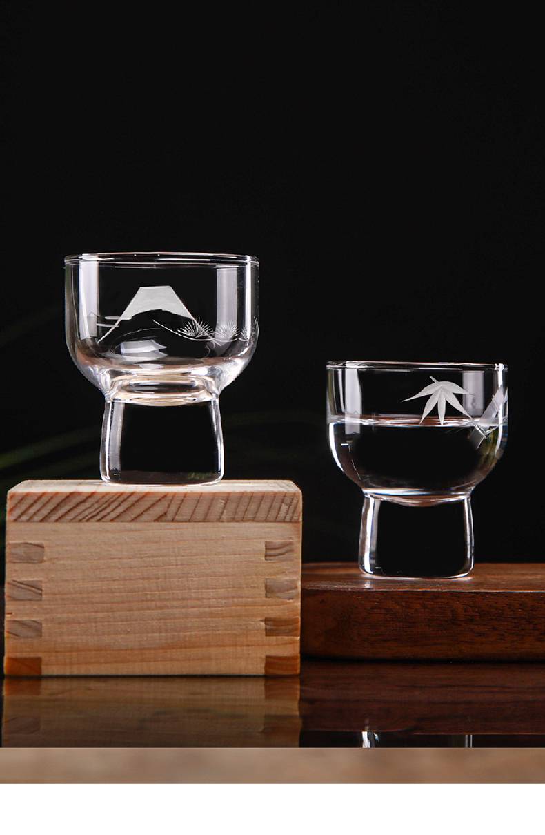 富士山白酒杯 清酒杯东洋佐佐木手工切子富士山小酒杯梅子酒杯 竹叶切