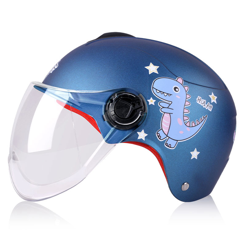 儿童头盔男孩女孩电瓶车电动车宝宝头盔灰四季通用夏季可爱安全帽 粉