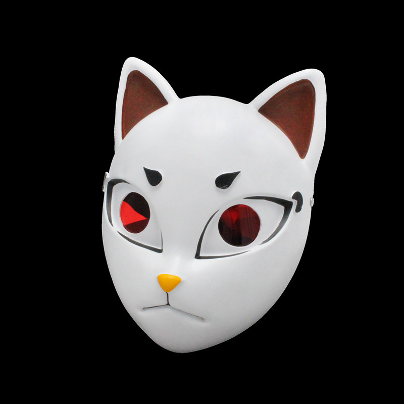 动漫日本鬼灭之刃灶门炭治郎锖兔真菰蝴蝶面具万圣节全脸狐狸cos发光