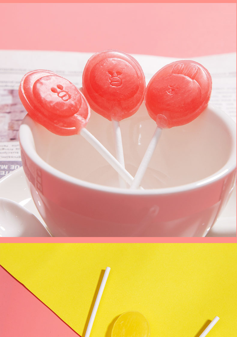 亿智linefriends水果茶味棒棒糖56gx3袋网红款布朗熊可爱造型柠檬红茶