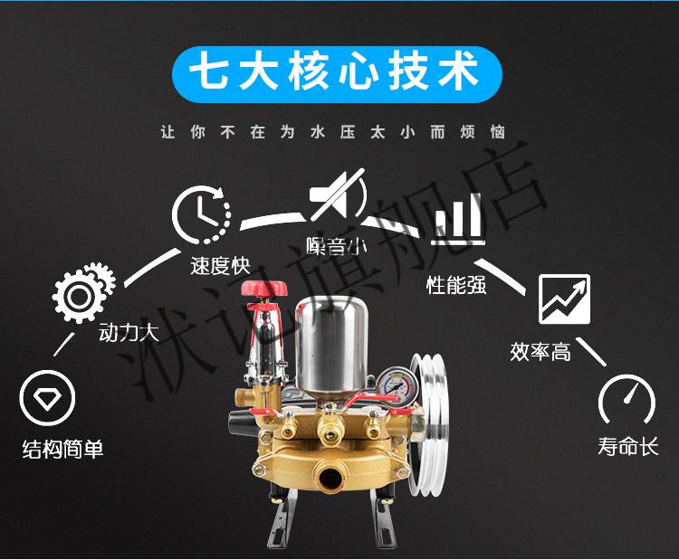 26型三缸柱塞泵农用免黄油60型80型喷药机高压打药机陶瓷高压泵头京闪