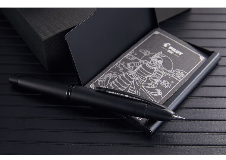 日本百乐pilot黑武士钢笔套装礼盒按键式自来水笔18k金笔尖签字笔限量