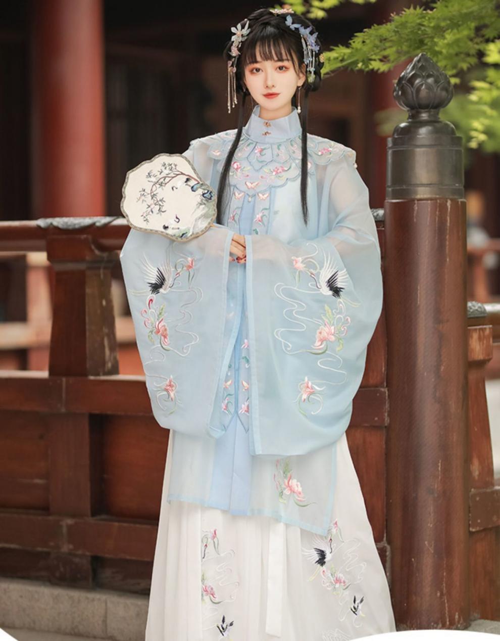 禾佳成 明朝汉服魔都霓裳明制汉服仙气女春夏立领大袖长衫云间对襟齐