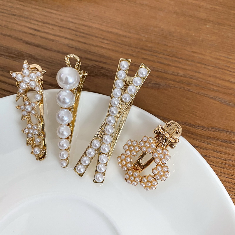 头夹边夹头饰发夹顶夹发卡网红2021年新款侧边时尚珍珠鸭嘴夹刘海2021