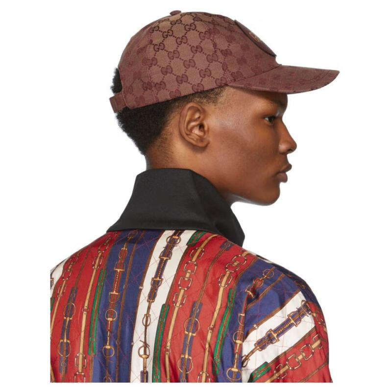 11直降】【品质保证】gucci古驰 棒球帽 男士 黄褐色 gg 拼贴棒球帽