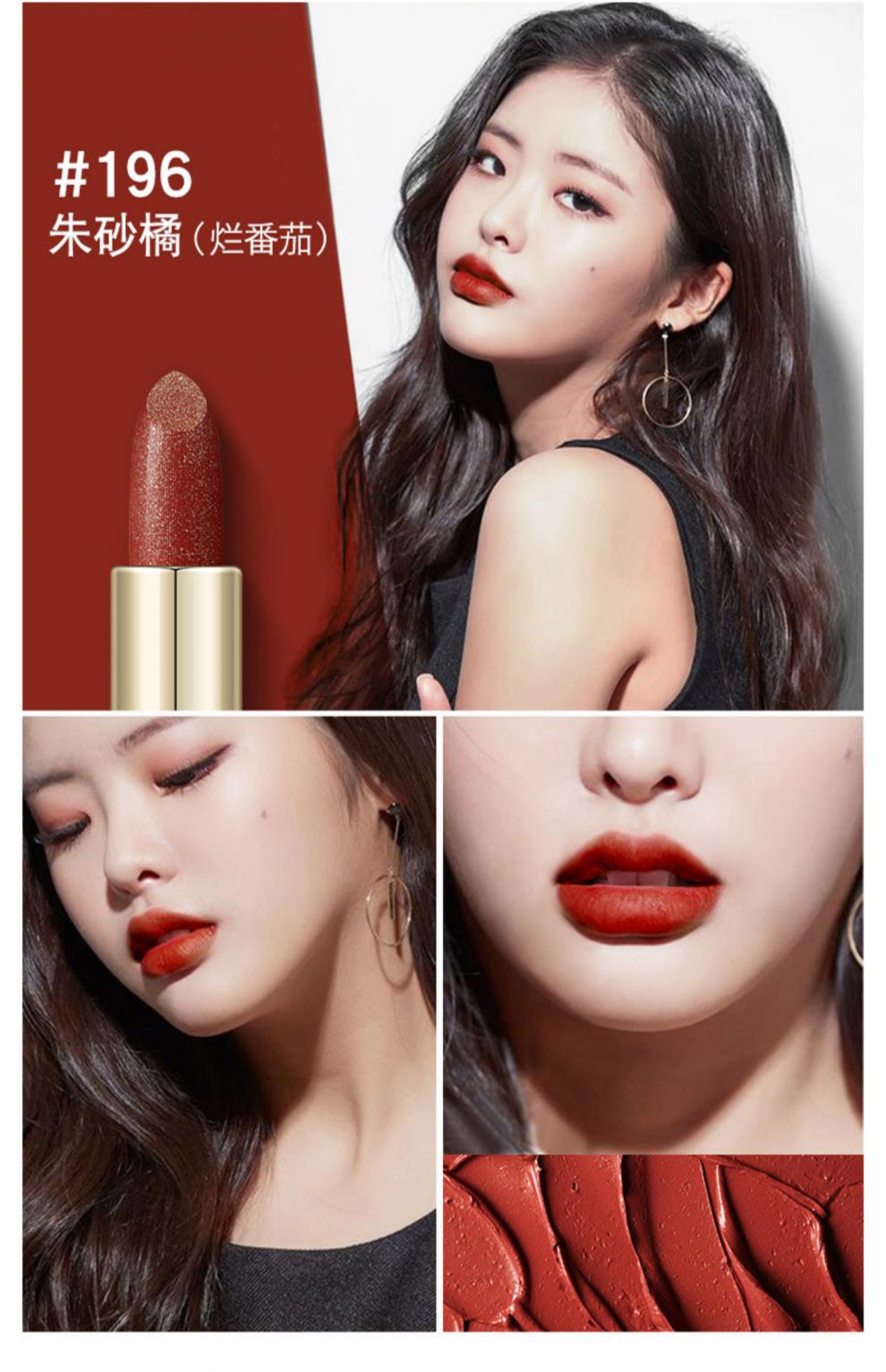 莉兹哺乳期可用李佳琦金粉小金钻口红唇膏牛血豆沙色龙妈雾面哑光 420