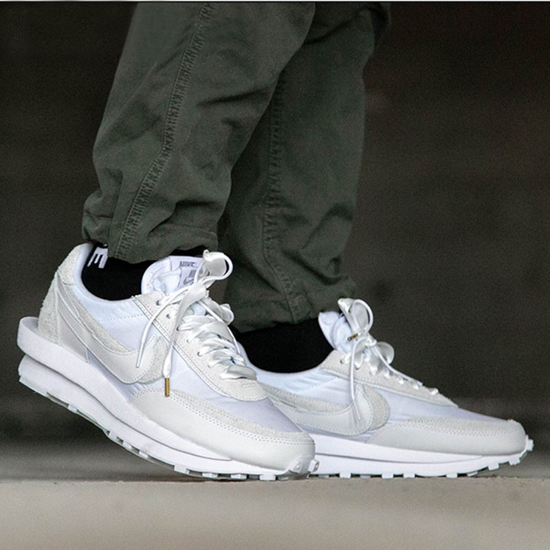 nike耐克新款男女鞋sacaixldvwaffle联名解构跑步鞋bv0073101结构纯白