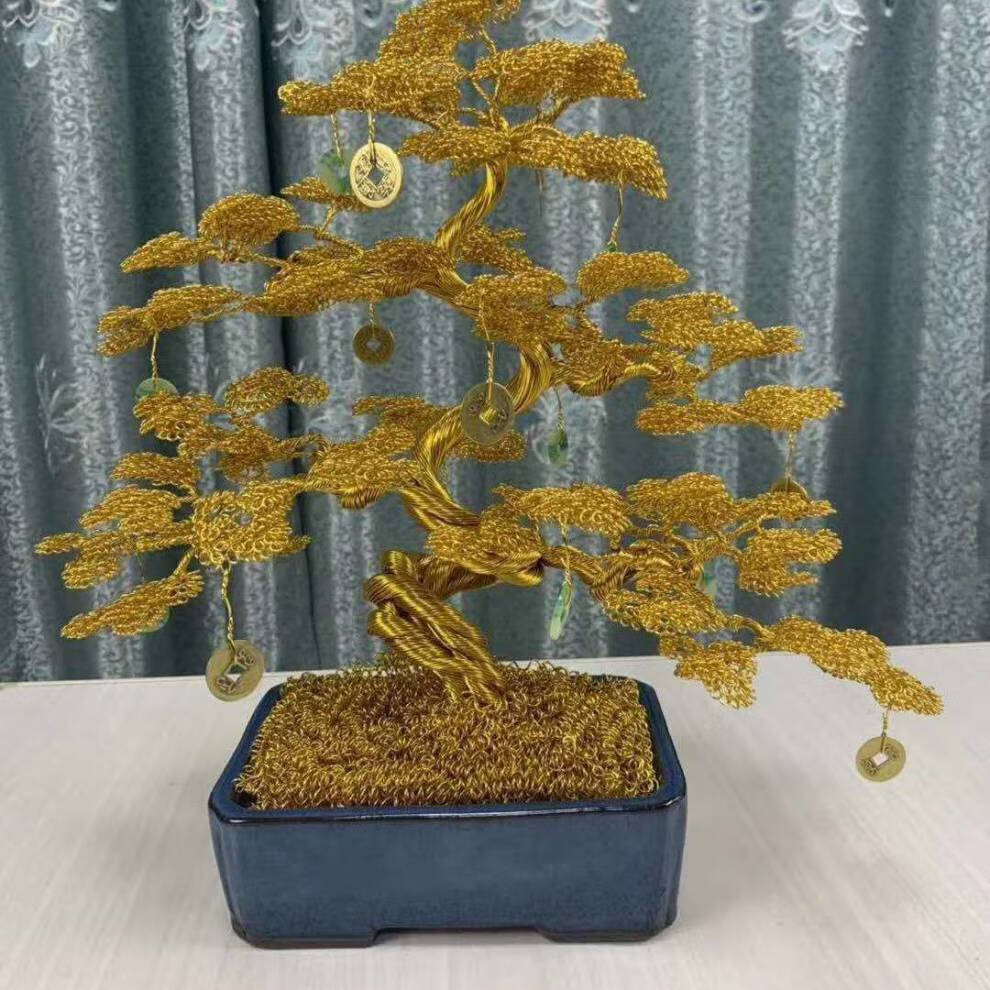 铜丝工艺品 工艺品送礼手工工艺品活动编织材料艺品客厅中式铜丝摆件