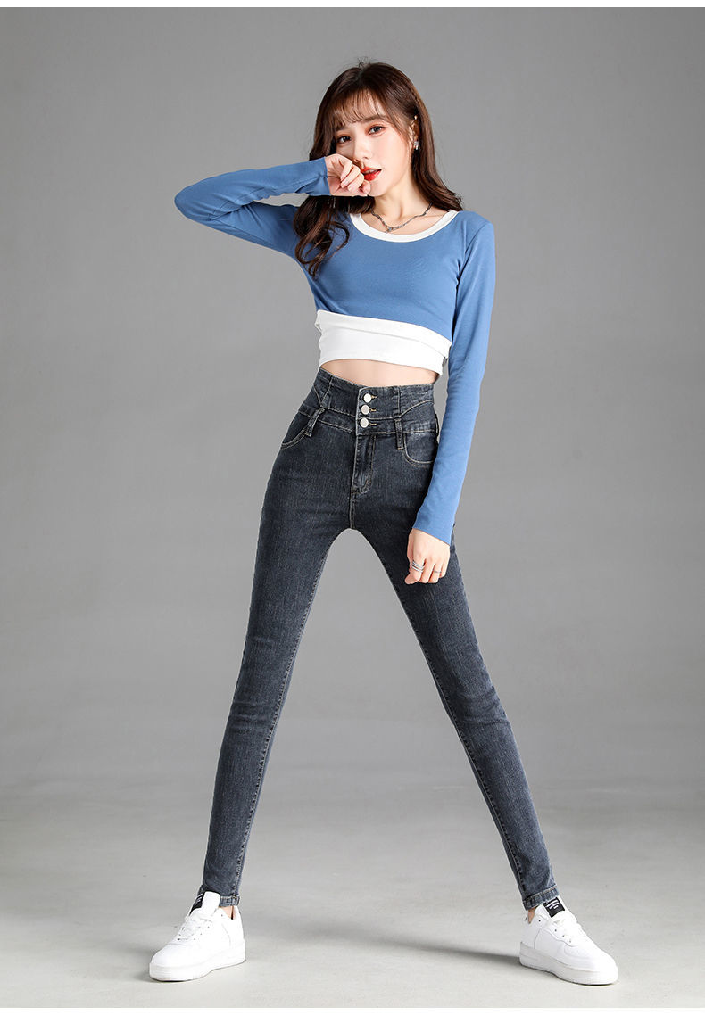 冬季加厚牛仔裤女2021冬季新款加绒加厚牛仔裤女2021